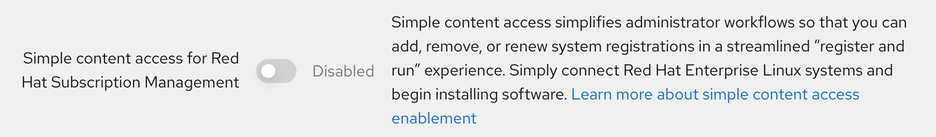 Simple Content Access for Red Hat Subscription Management