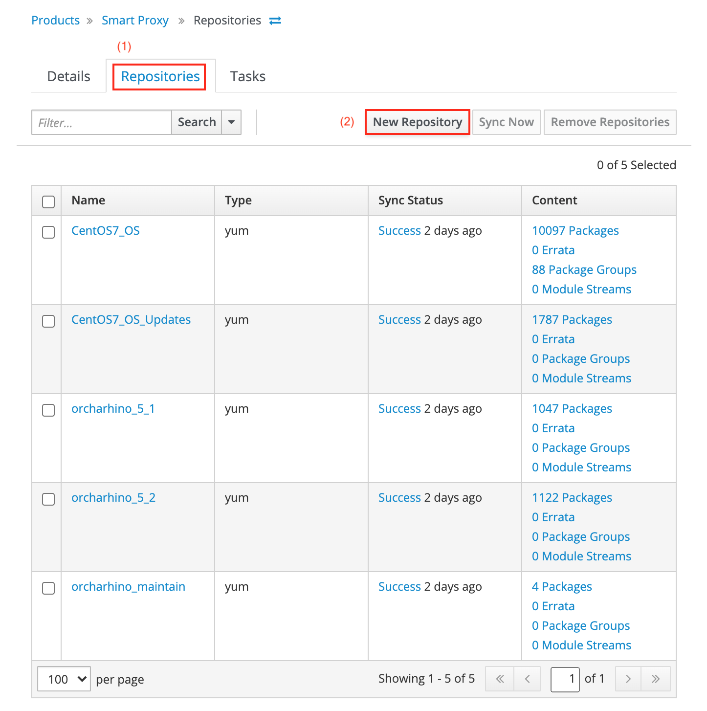 Adding a new repository to the orcharhino Proxy Server product