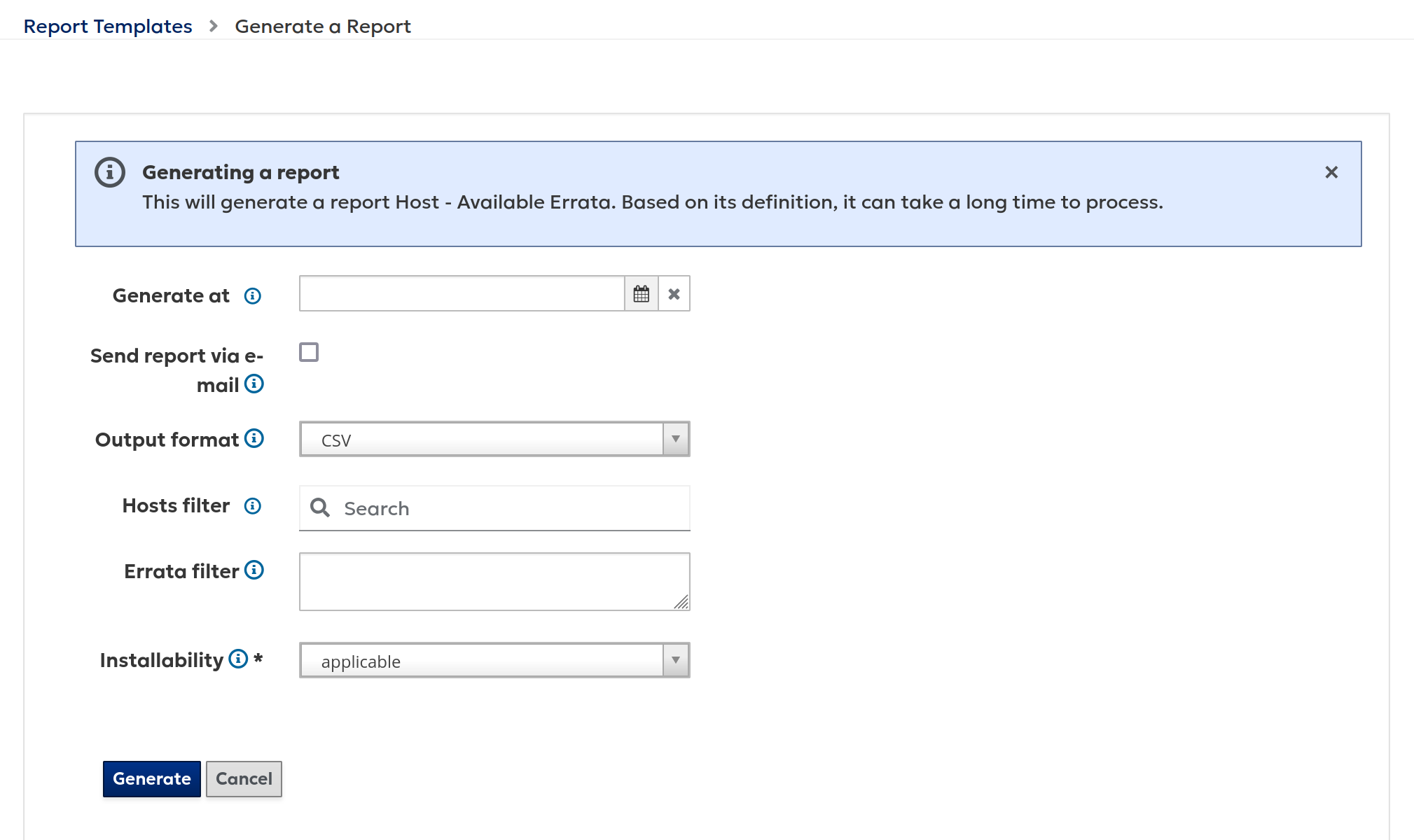 Use user defined input for a report template