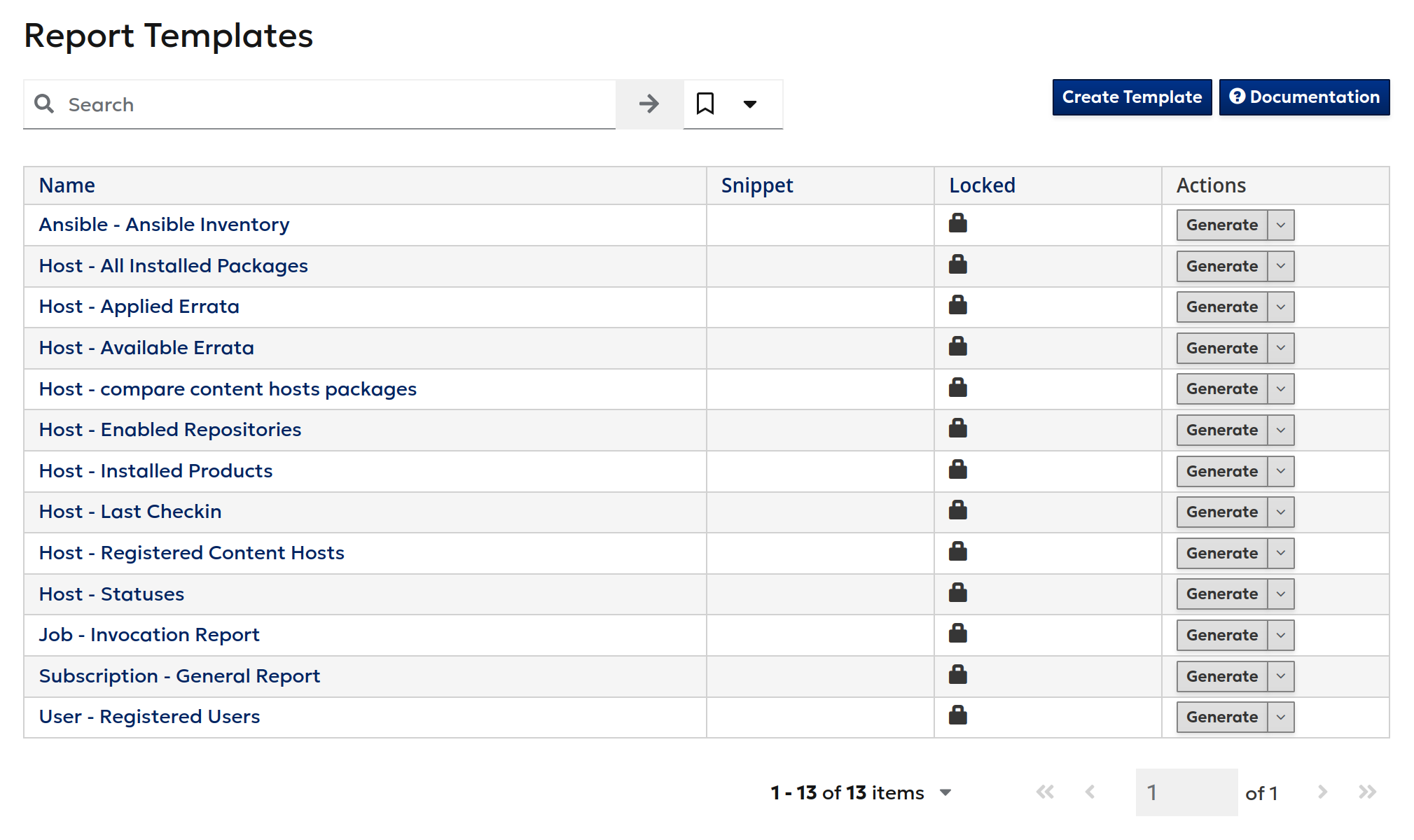 Report templates in orcharhino management UI